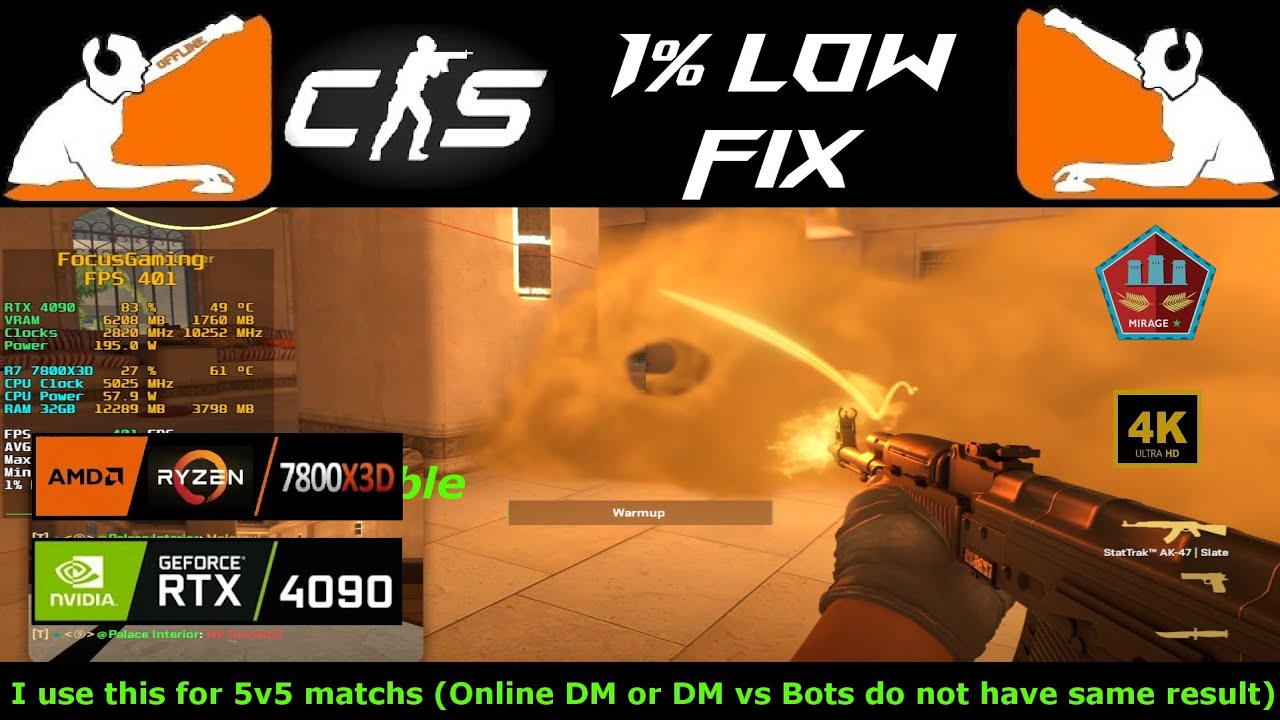 CS2: 1% low fps FIX | RTX 4090 | RYZEN 7 7800X3D