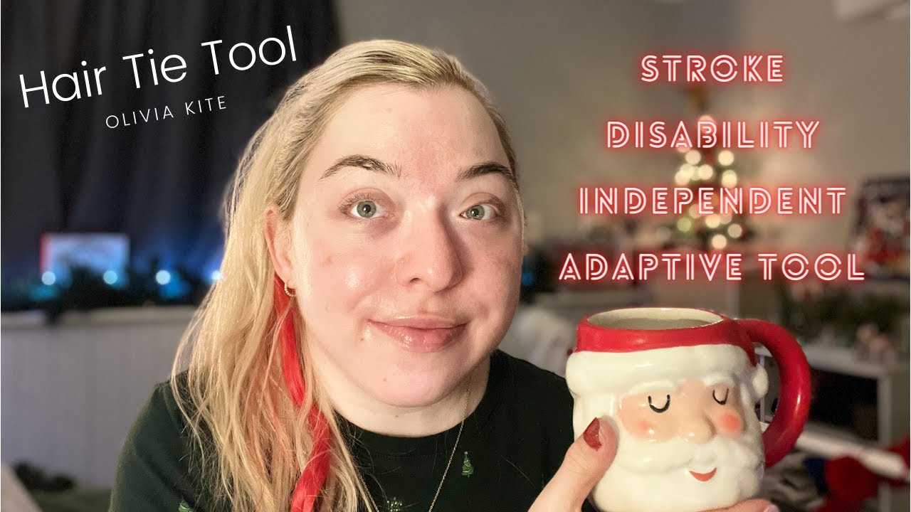 Hair Tie Adaptive Tool Tutorial for Stroke or Disability (1-up Hair Tie) | Olivia Kite