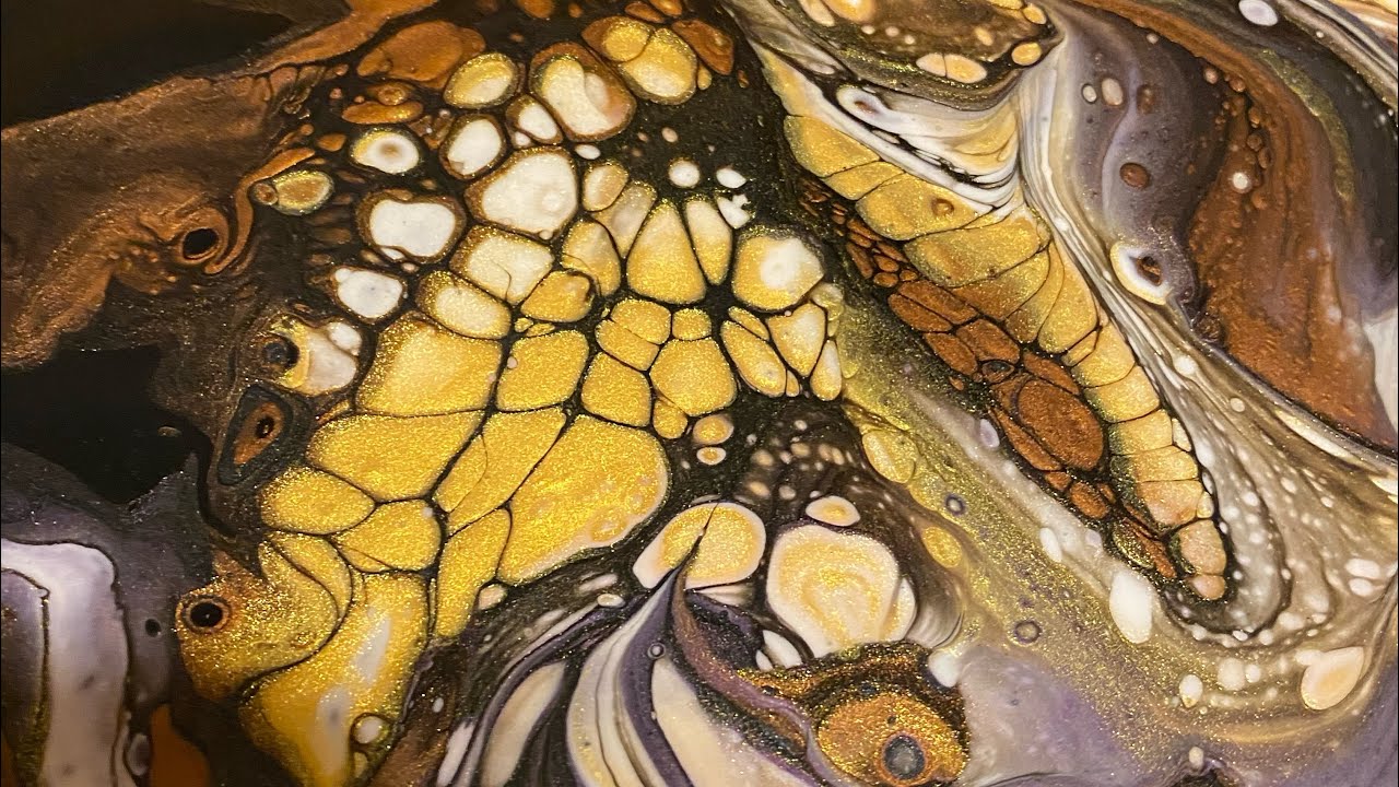 #19 OPEN CUP TWIST AND TWIRL black and metallic! #acrylicpour #fluidart #opencup #abstractart