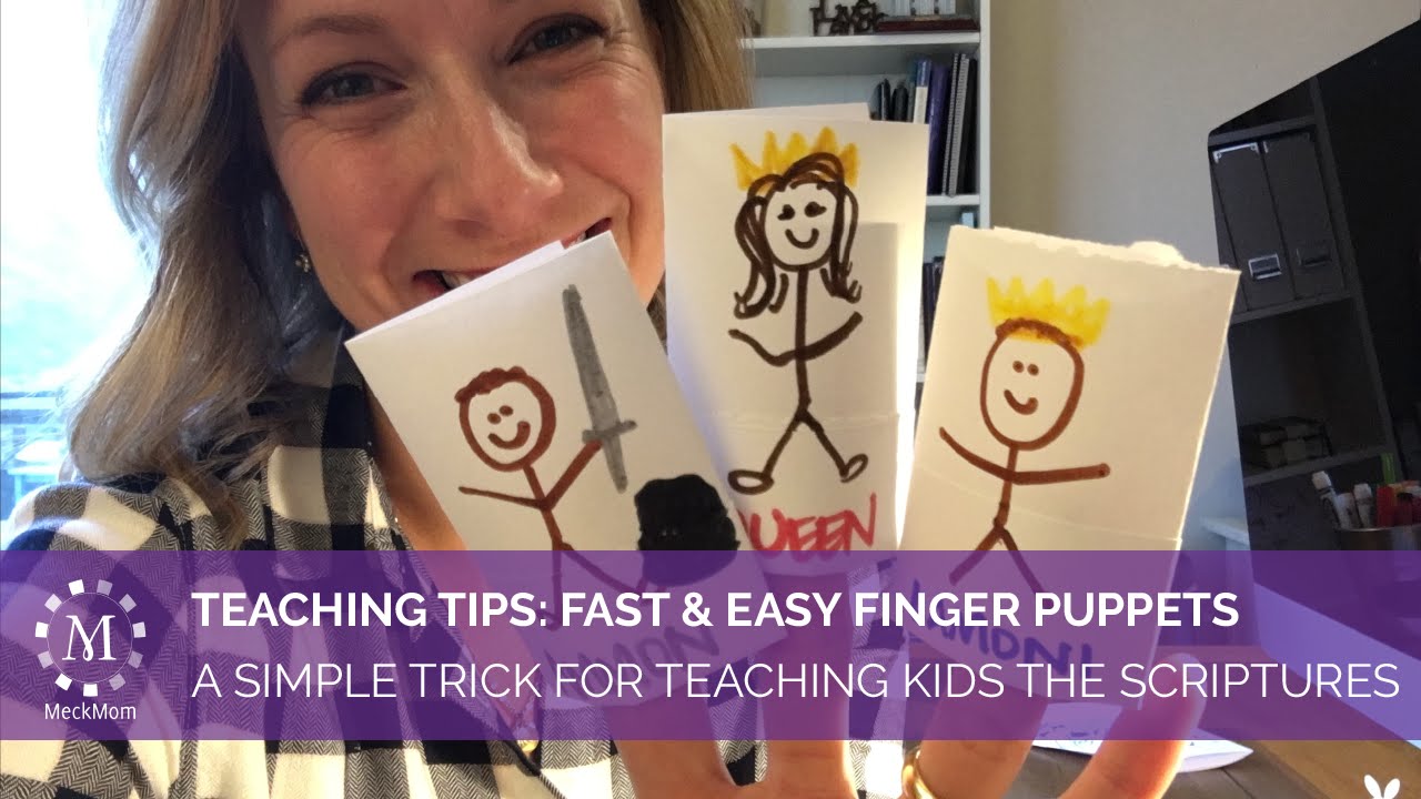 How to teach Scripture Stories with 30 second finger puppets video