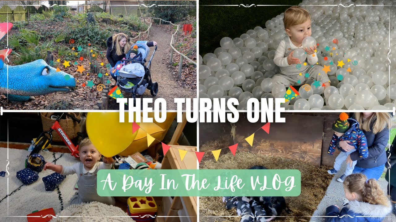 THEO'S 1st BIRTHDAY VLOG 😍 | Party, Godstone Farm, Soft play | A year with you | Claire Williams