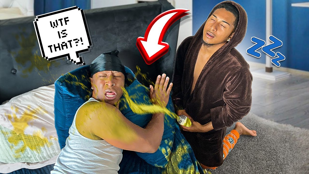 PEEING ON MY BOYFRIEND WHILE SLEEP WALKING PRANK!