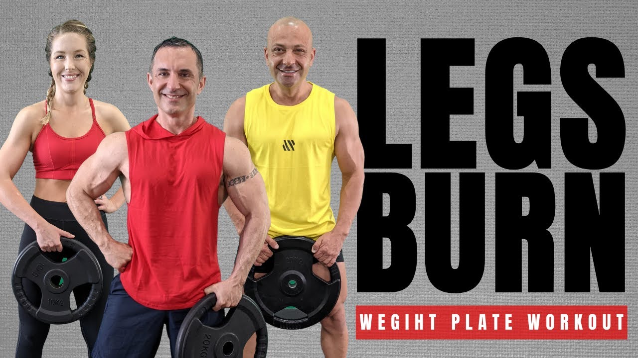 BURN BABY BURN!  Ultimate Legs Workout with A Weight Plate!