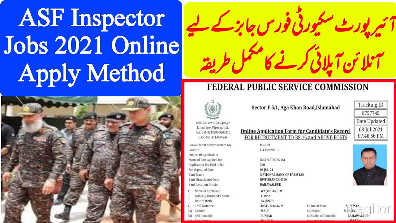 ASF Online Apply 2021 | How To Apply Online In Airport Security Force Jobs 2021 | FPSC ASF Jobs 2021