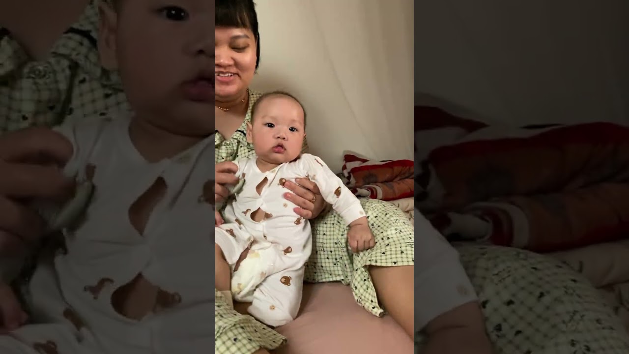 Tập đặt biệt 13: Cốm 5 tháng tuổi tập ngồi, biết dùng tay chống nhen