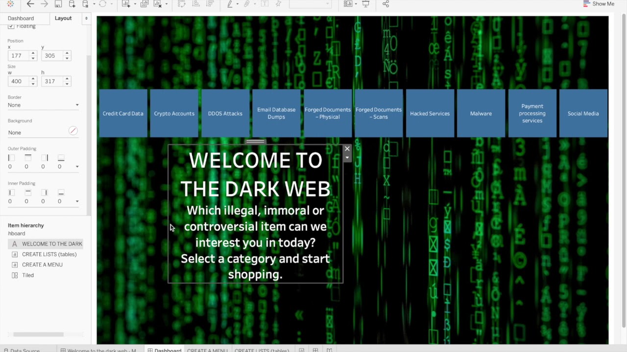 Creating a Homepage in Tableau (MakeoverMonday)
