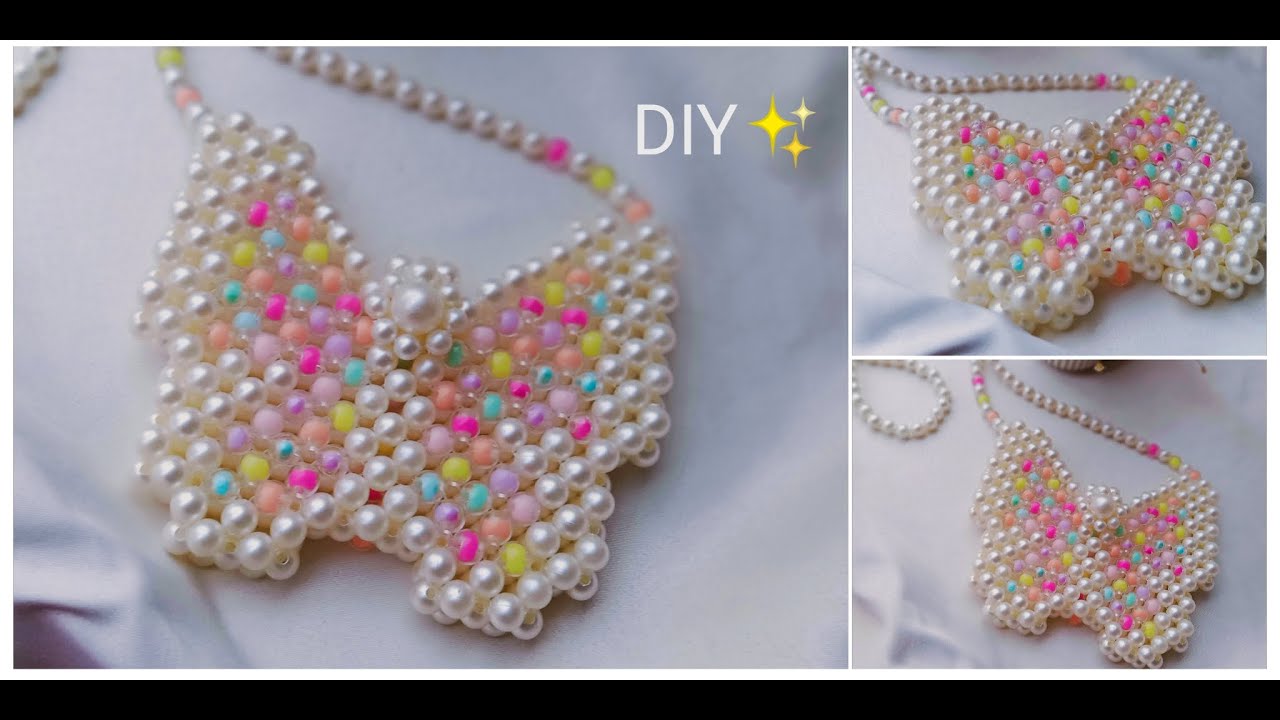 شنطه بالخرز شكل فراشه🦋 مجسمه للمبتدئين /أسماء البستاوي ❤️