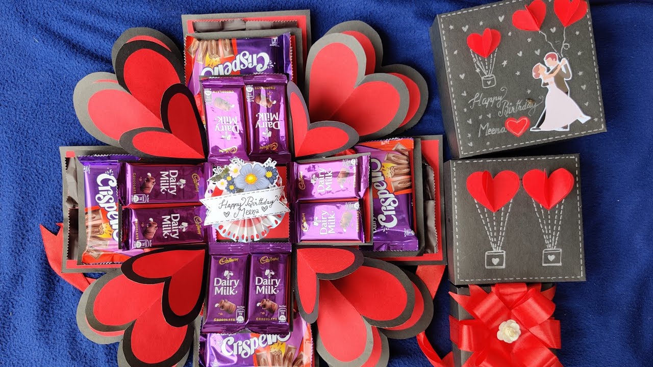 Chocolate explosion box &brvbar;love theme &brvbar; couple gifts ideas