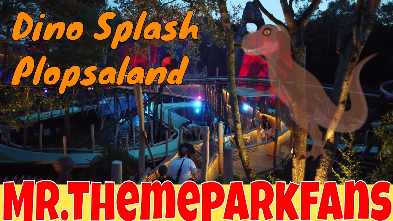 Dino Splash on ride in het donker met Plopsa Parade Plopsaland De Panne 24-07-2019. :)