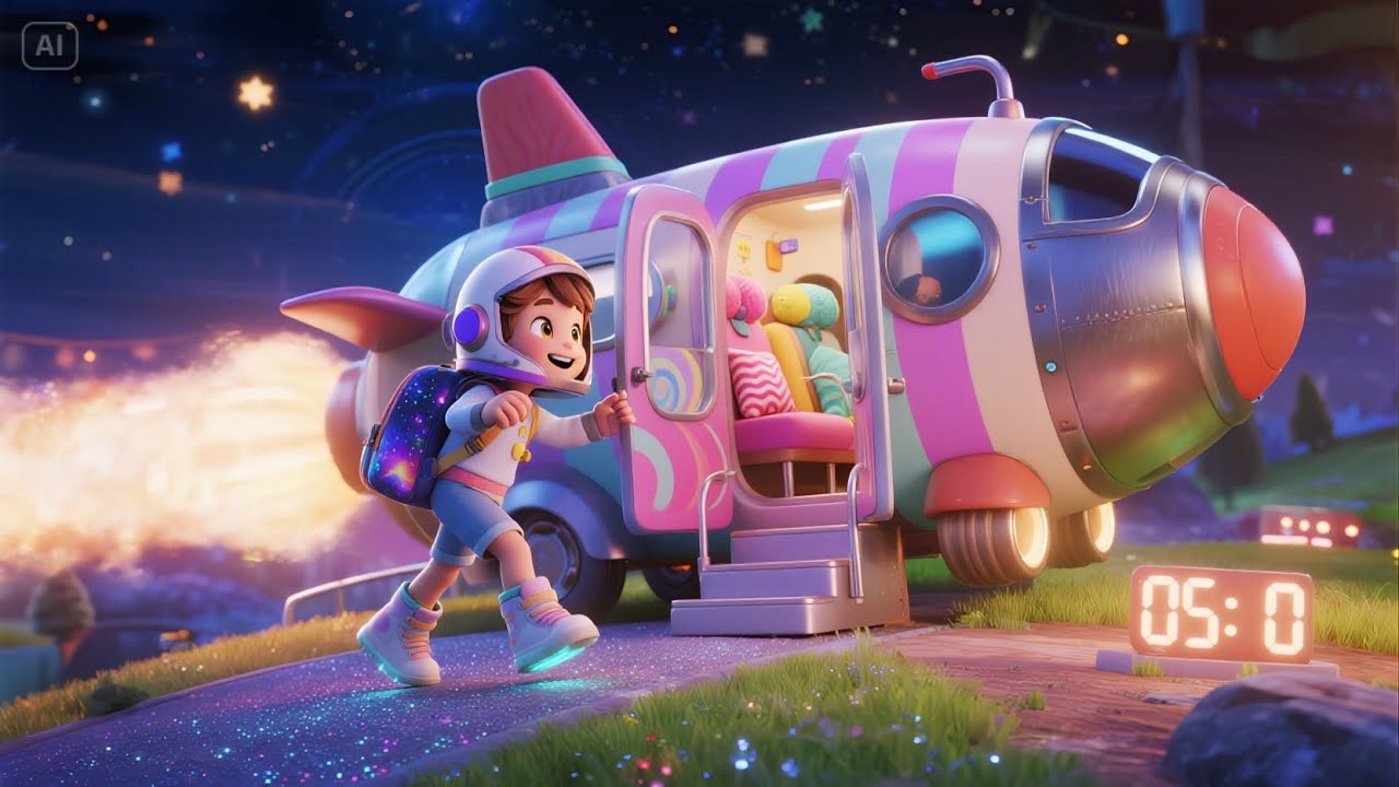 Rocket Bus to Rainbow Town | Exciting Kids&rsquo; Adventure Song | Fun Nursery Rhyme for Toddlers
