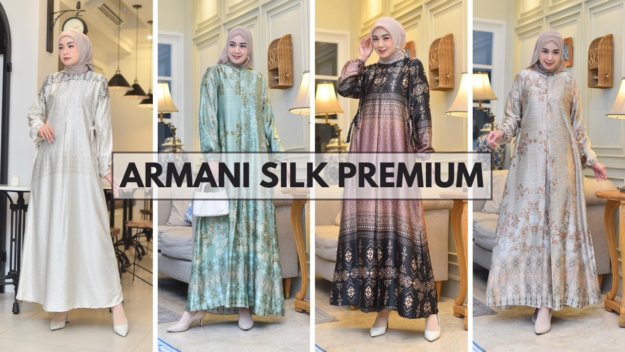Model Gamis Silk Armani Premium Terbaru 2026 Koleksi Gamis Armani Silk Motif Gradasi untuk Lebaran