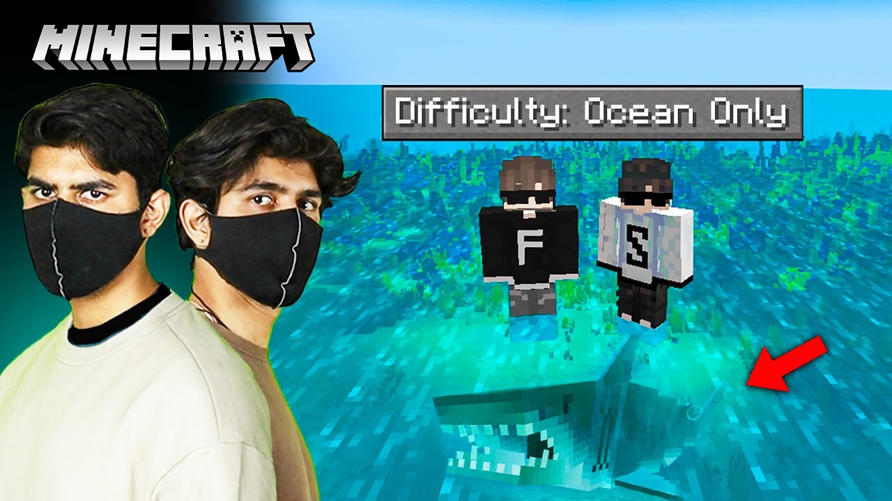 Surviving a Week in a Deadly OCEAN - MINECRAFT