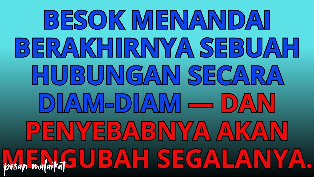 Besok menandai berakhirnya sebuah hubungan secara diam-diam —dan penyebabnya akan mengubah segalanya