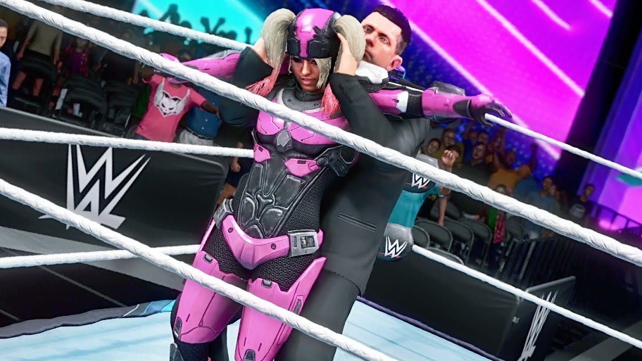 WWE 2K20 Alexa Bliss vs Michael Cole, Intergender Wrestling