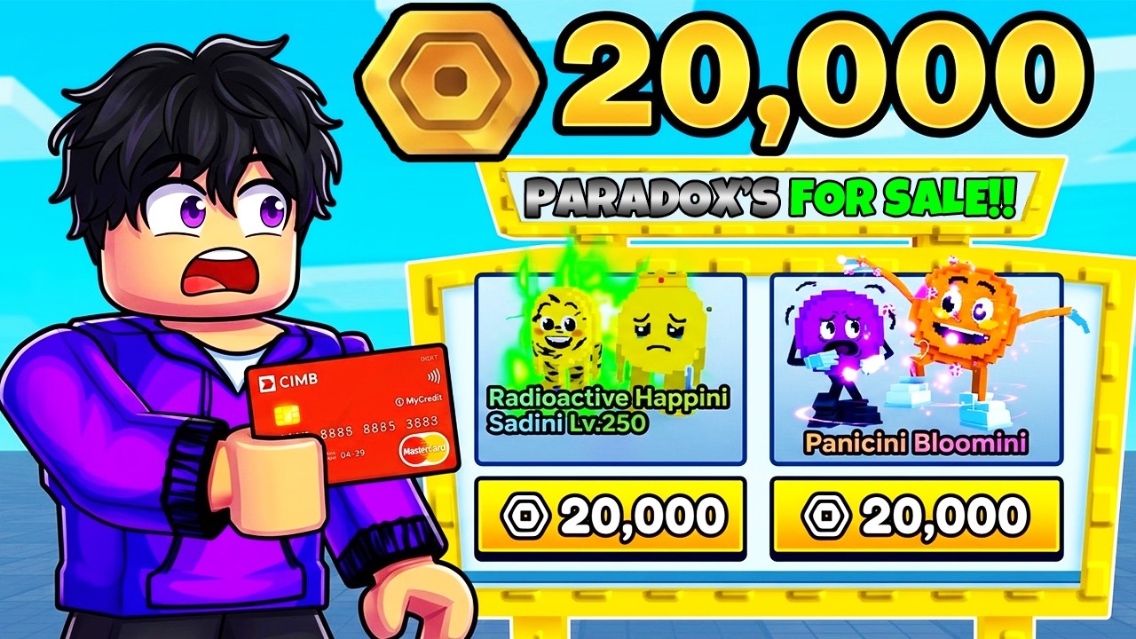 Потратьте 20 000 торговых токенов на парадокс в игре Escape Tsunami для Brainrots в Roblox.