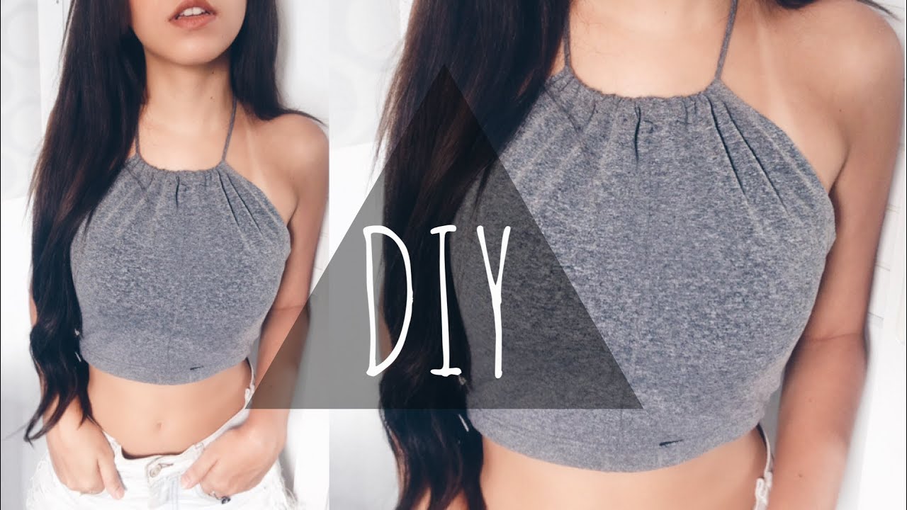 DIY: TOP CROPPED COM LEGGING | halter top | TUMBLR