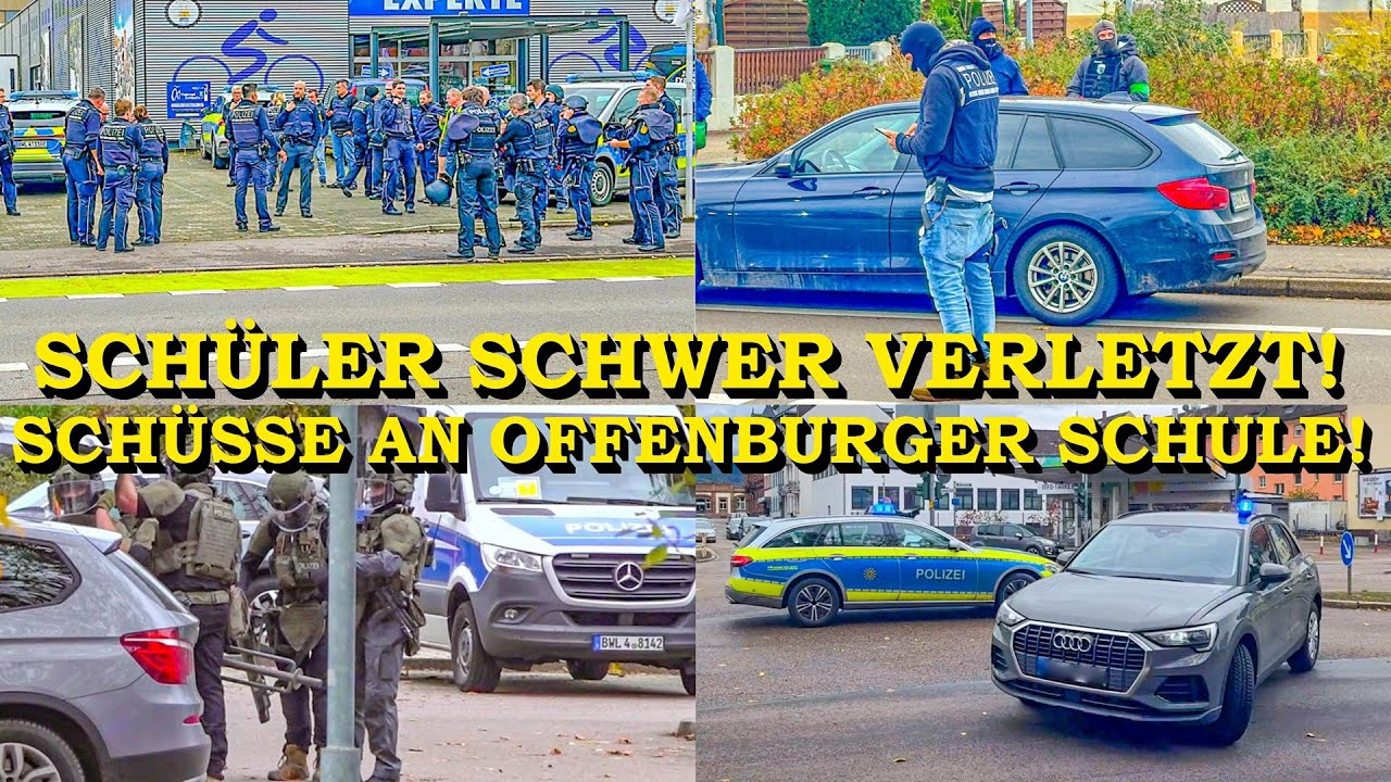 +++ AMOKTAT AN SCHULE IN OFFENBURG +++ SCHÜLER MIT WAFFE SCHWER VERLETZT | SEK + MEK | GROSSEINSATZ