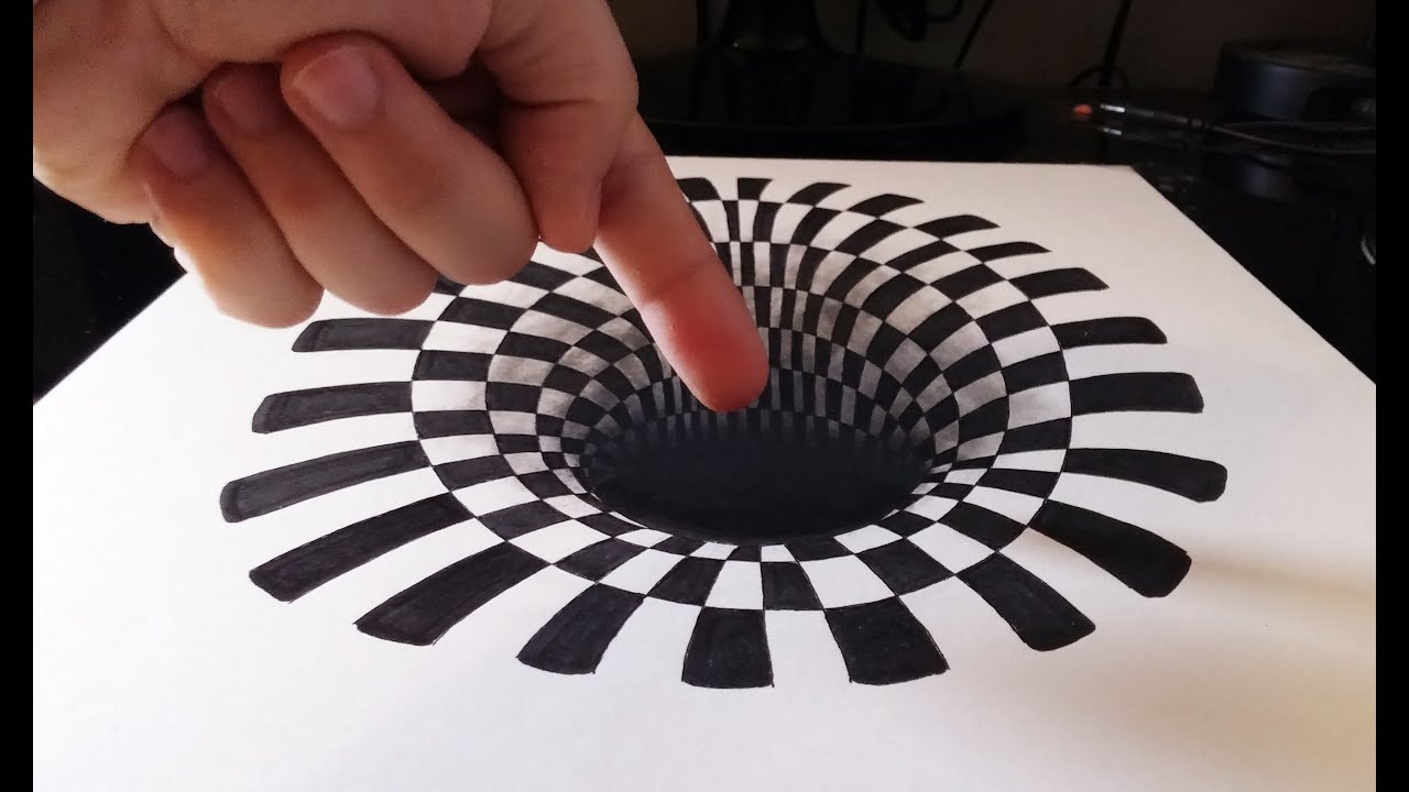Cómo dibujar un INCREÍBLE agujero/hoyo 3D | How to draw a 3D hole | ILUSIÓN ÓPTICA ANAMÓRFICA 3D