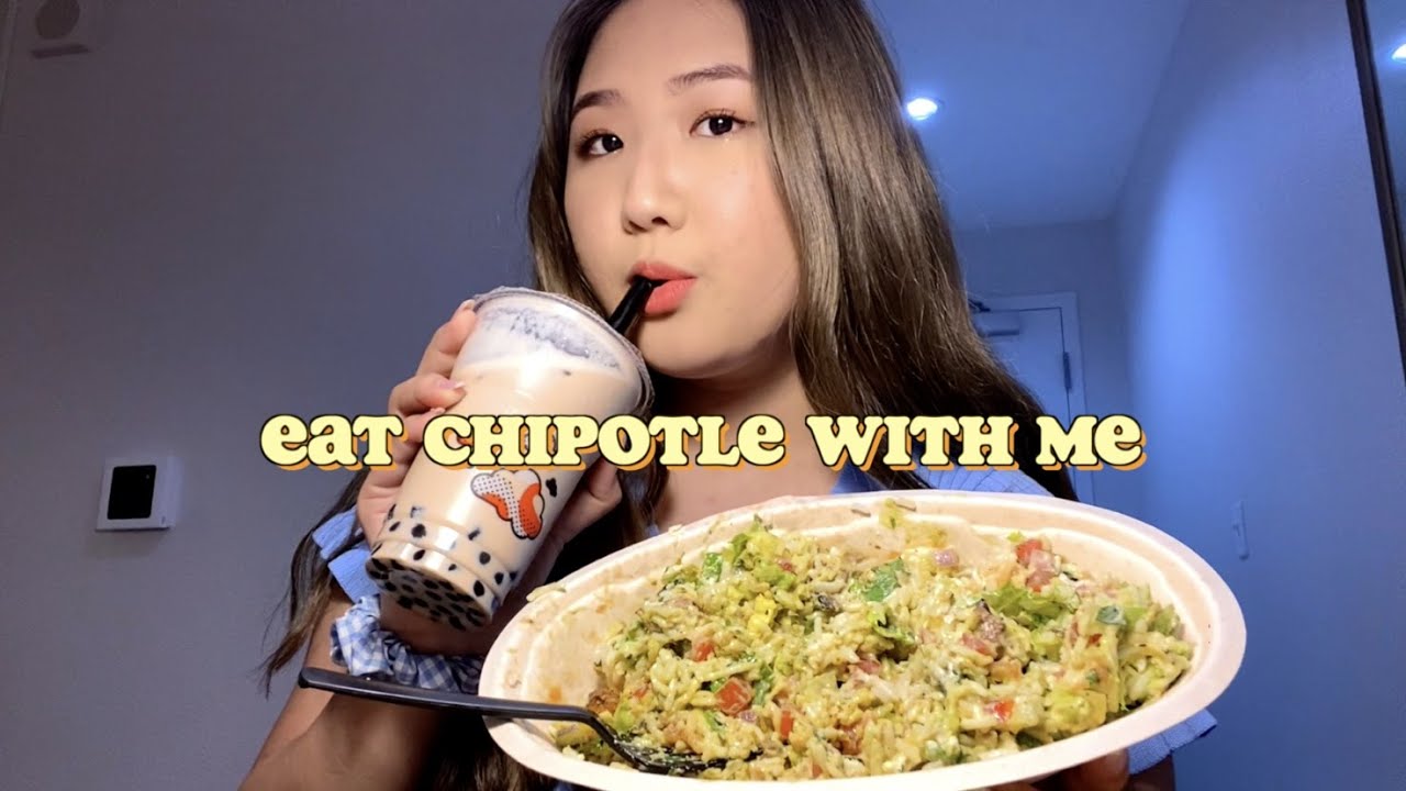 EAT WITH ME | 치폴레 부리또 보울, 버블티 먹방 | 미국 유학생 CHIPOTLE MUKBANG VLOG