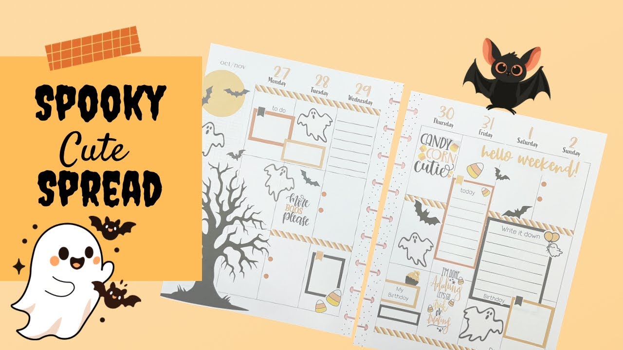 Plan With Me | Halloween Spread | Happy Planner