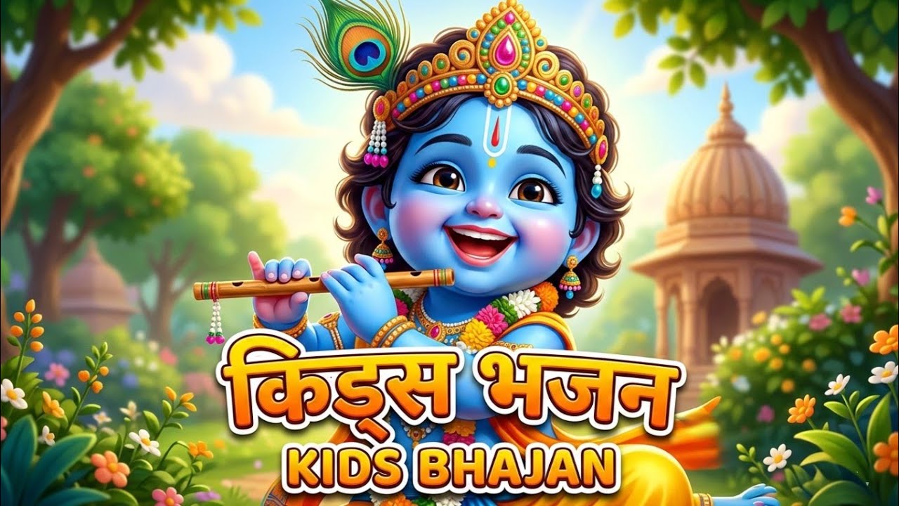 ​🦚 नटखट कान्हा - Beautiful Krishna Bhajan for Kids | 3D Animated Hindi Rhyme | Kids Bhajan 🌸