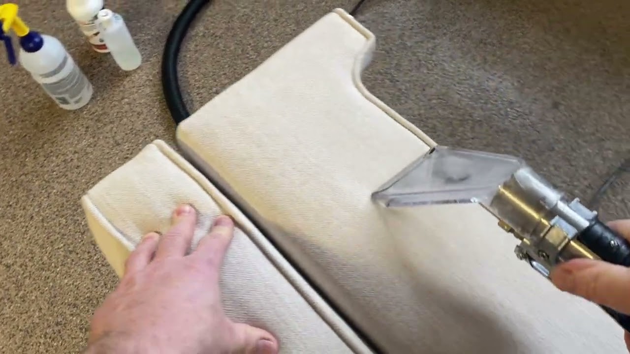 Oxy-Dry cleaning ottomans with the US Products heated PB3 Ultimate upholstery cleaning machine