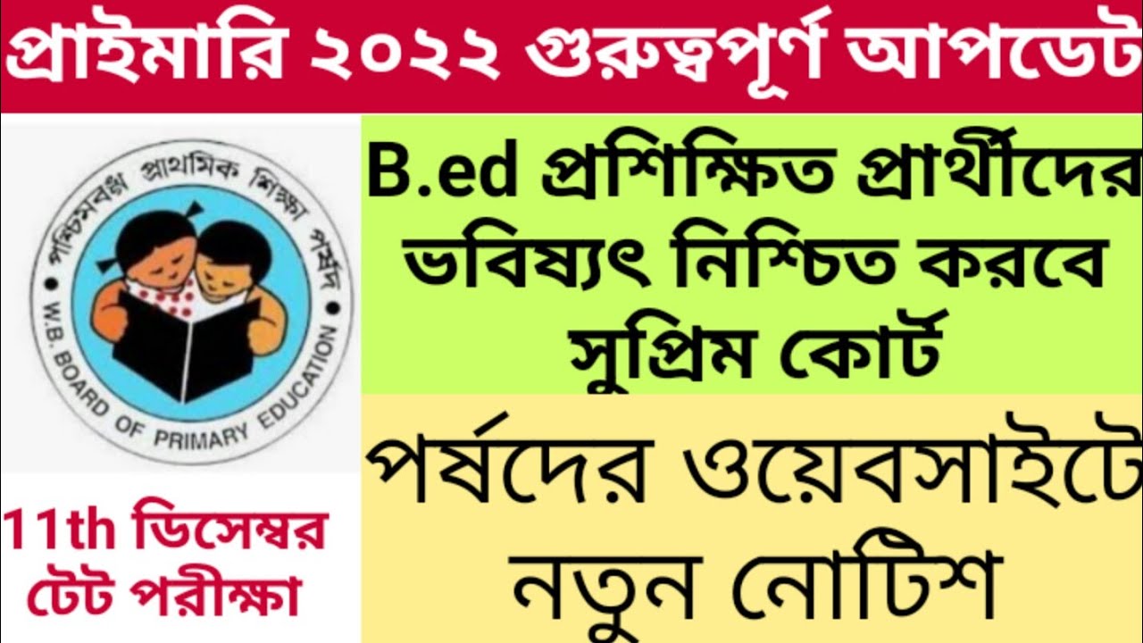 B.ed Participation Update in Primary Teacher Recruitment Process || Primary TET News Today