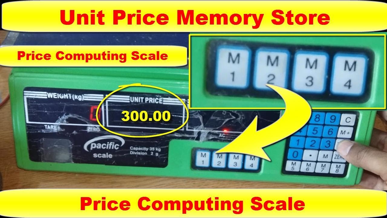 Price Computing Weighing Scale Memory Store Setting Complete Detail by Care International Scale, ACS