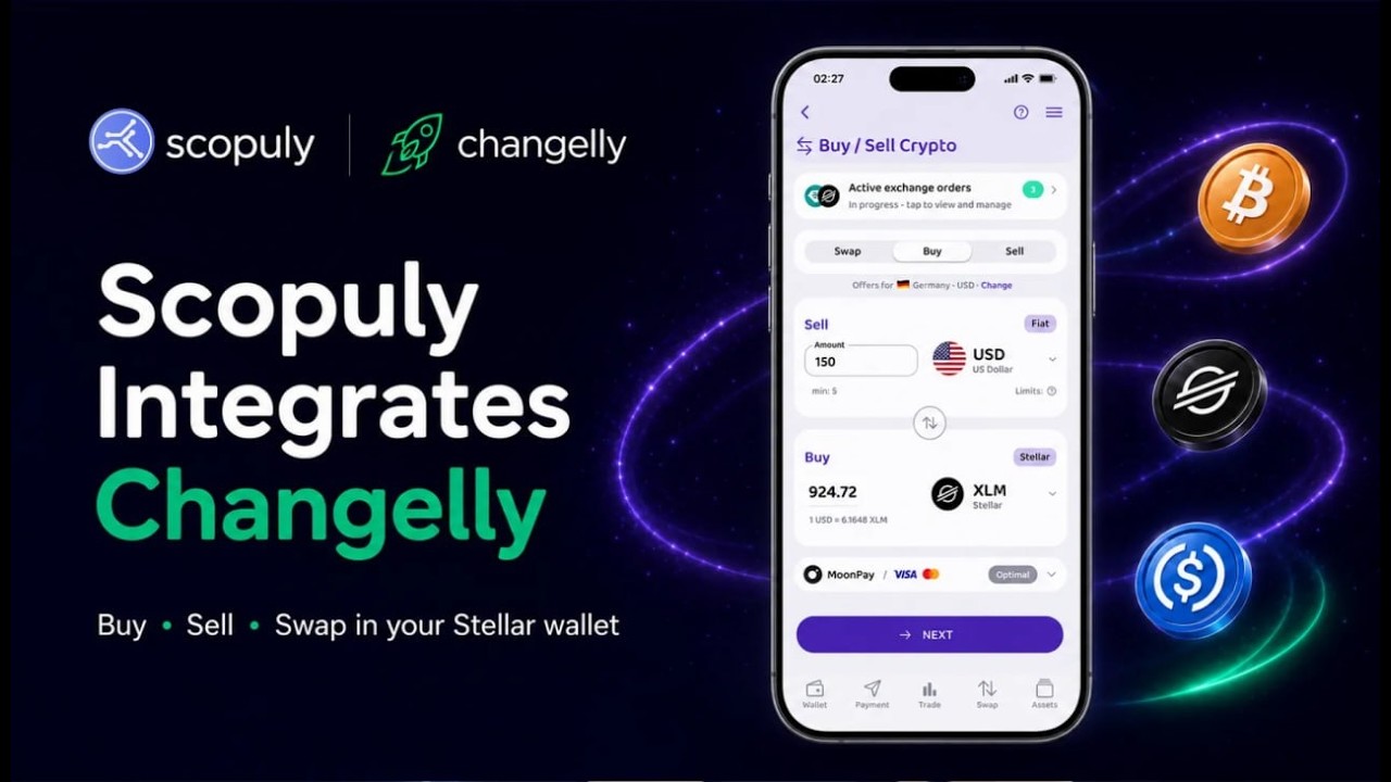 Scopuly, Changelly & Stellar $XLM : A New Gateway Into Everyday Crypto 🚀