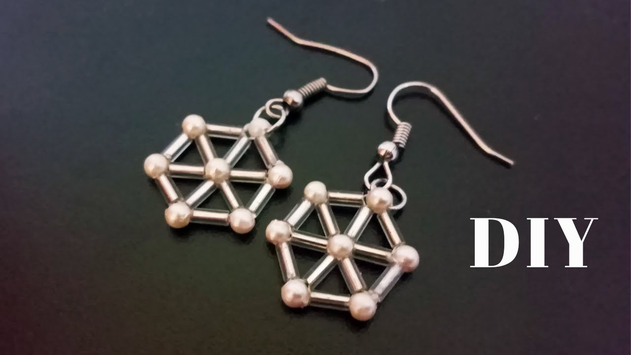 Cute and easy earrings/Bugle beads beaded earrings
