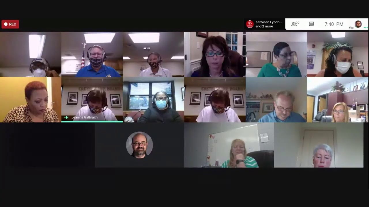 Crete Monee School District 201u Virtual Board Meeting 7/21/2020