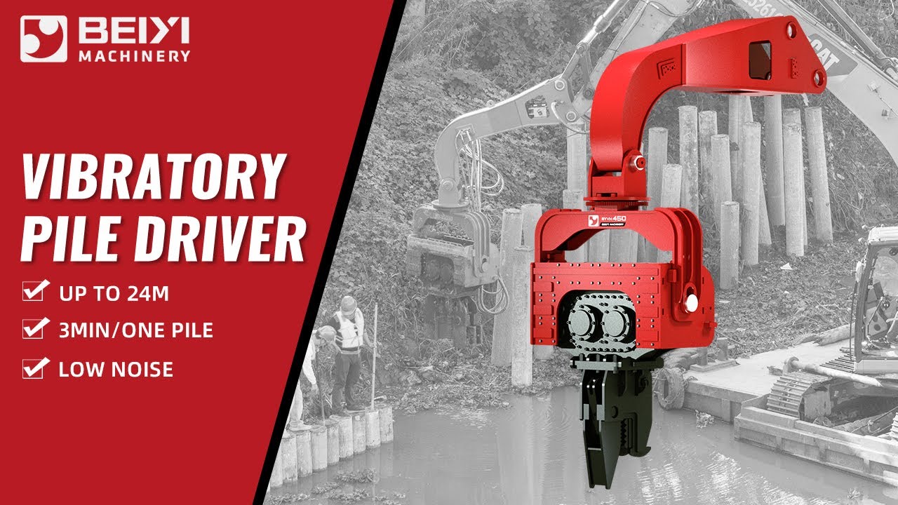 Vibratory Pile Driver for Concrete, Steel, Wood Piles | Up to 24m