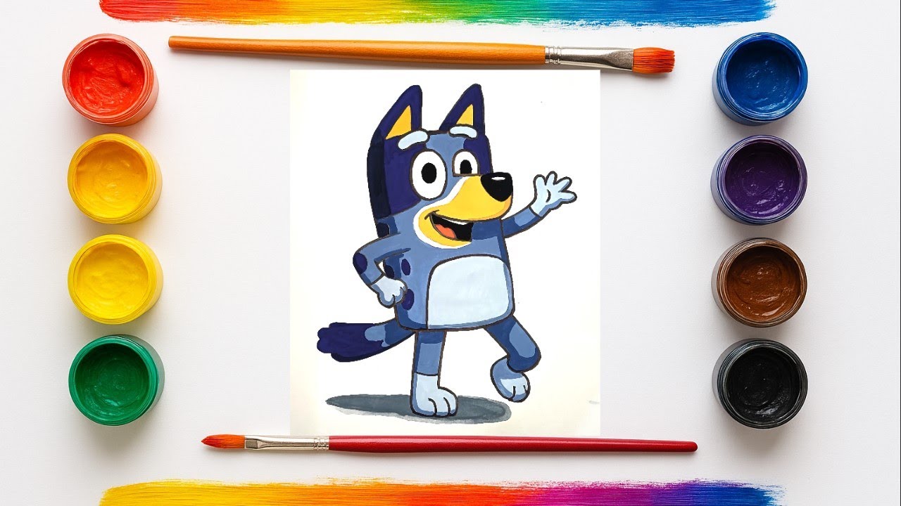How to draw Bluey #art #blueydrawing #drawing #bluey