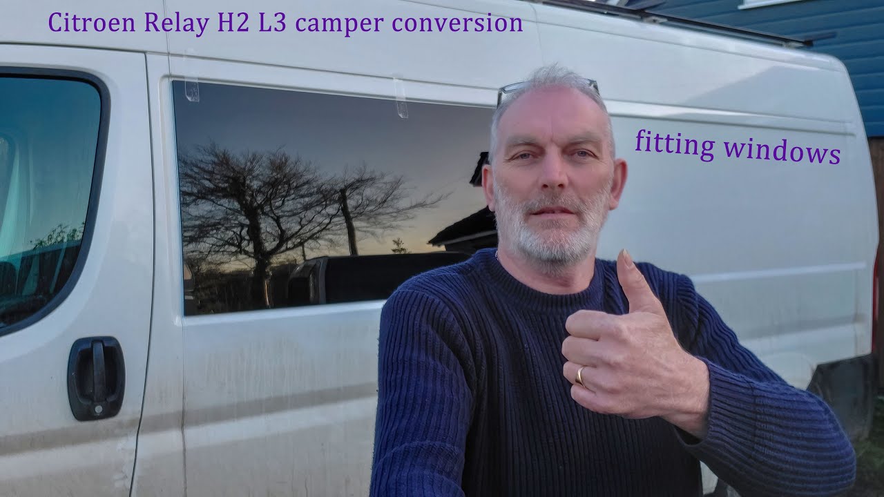 Citroen Relay H2 L3 campervan conversion fitting the windows