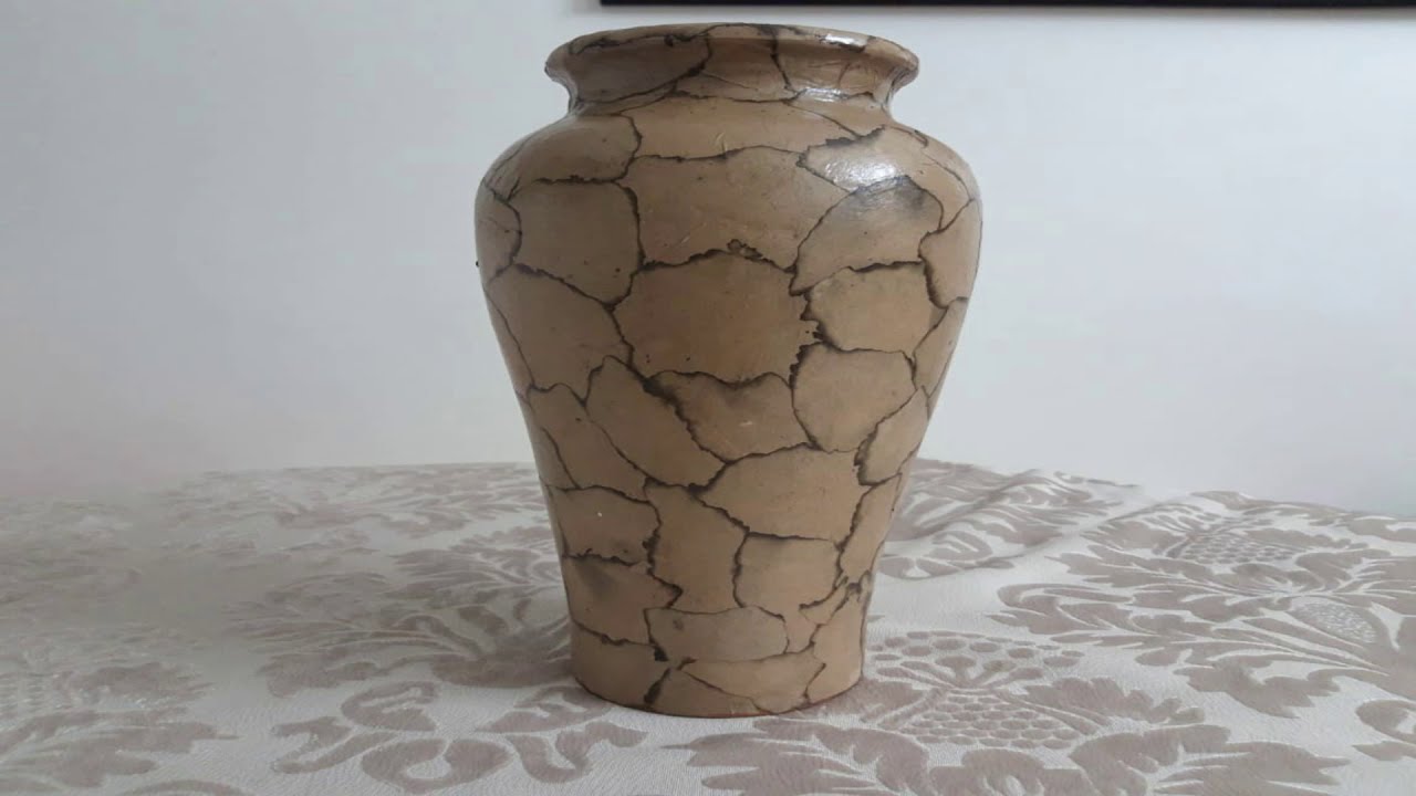 تزيين فاز من الفخار🌸تقنية الورق المحروق😍طريقة الصنع سهلة💯خطوة بخطوة  / DIY ديكور