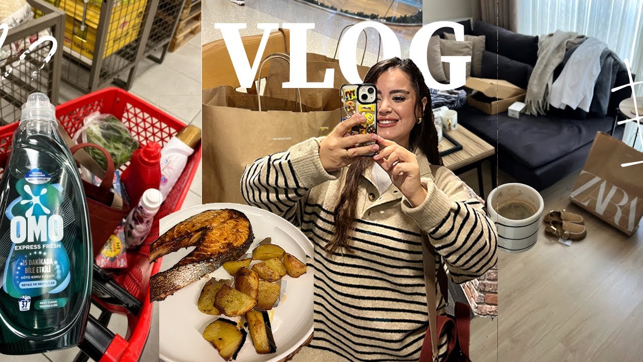 KIŞ GARDIROBU ALIŞVERİŞİM🛍️İndirim Öncesi ZARA Turu|Ballı-Soyalı Somon Tarifi|Mini Market Alışverişi