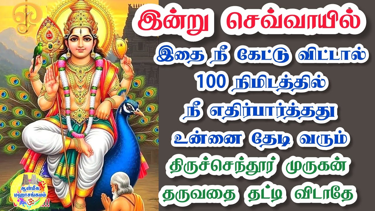 🔥இன்று செவ்வாயில்✨️இதை நீ கேட்டு விட்டால் 100 நிமிடத்தில் நீ எதிர்பார்த்தது உன்னை தேடி வரும்✨️Muruga