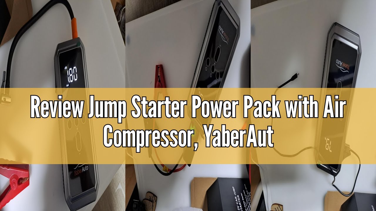 Review Jump Starter Power Pack with Air Compressor, YaberAuto 150PSI 3500A Car Battery Jump Starter