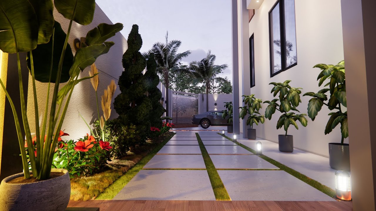 تصميم حديقة  منزلية مميزة مع شلال في السعودية  dedign landscape  in Soudia Arabia