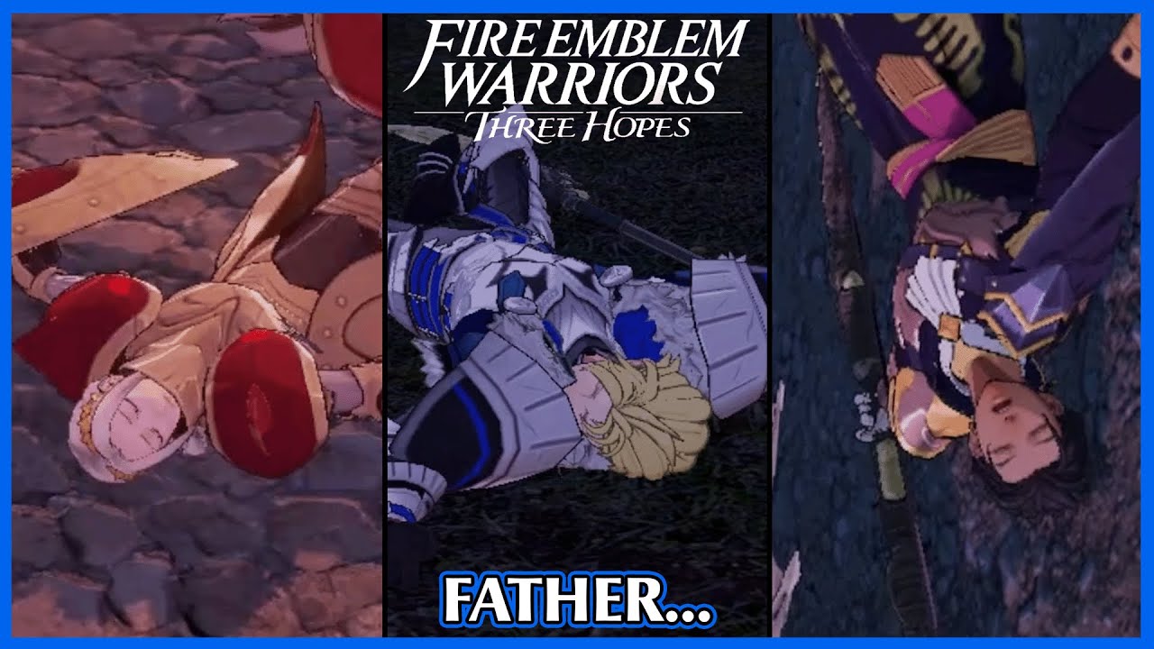 Dimitri, Edelgard and Claude final battle unique death lines - Fire Emblem Warriors Three Hopes