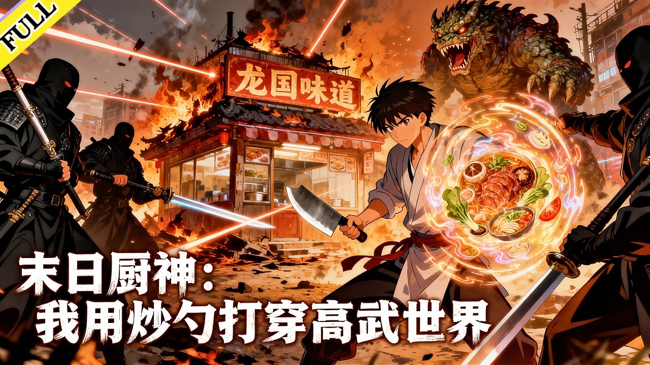 【FULL】《末日廚神：我用炒勺打穿高武世界》完整版！怪獸橫行，小夥靠靈氣空間成了末日最牛廚子。一碗湯救活瀕死武者，一盤菜讓普通人覺醒異能。權力眼紅，影子聯盟圍剿，他提着炒勺打穿高武世界！#動漫