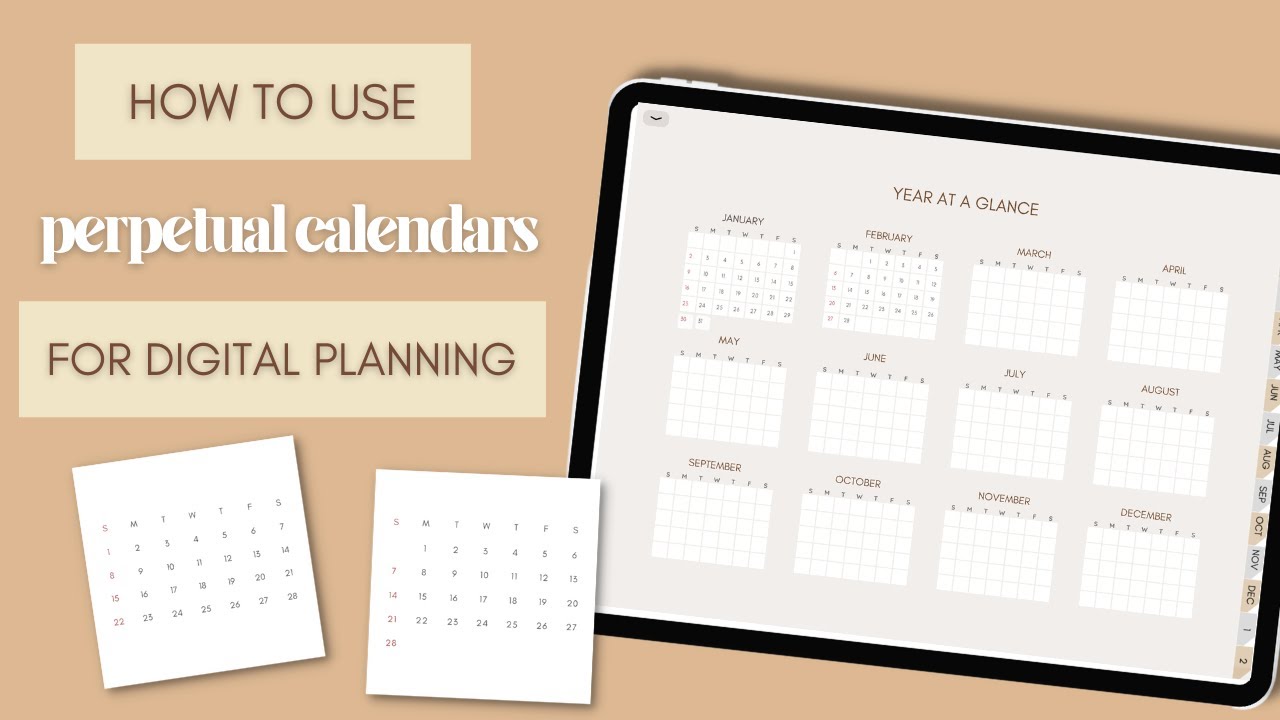 🗓 How to use perpetual calendars stickers in digital planning | digital plan with me | etsy shop