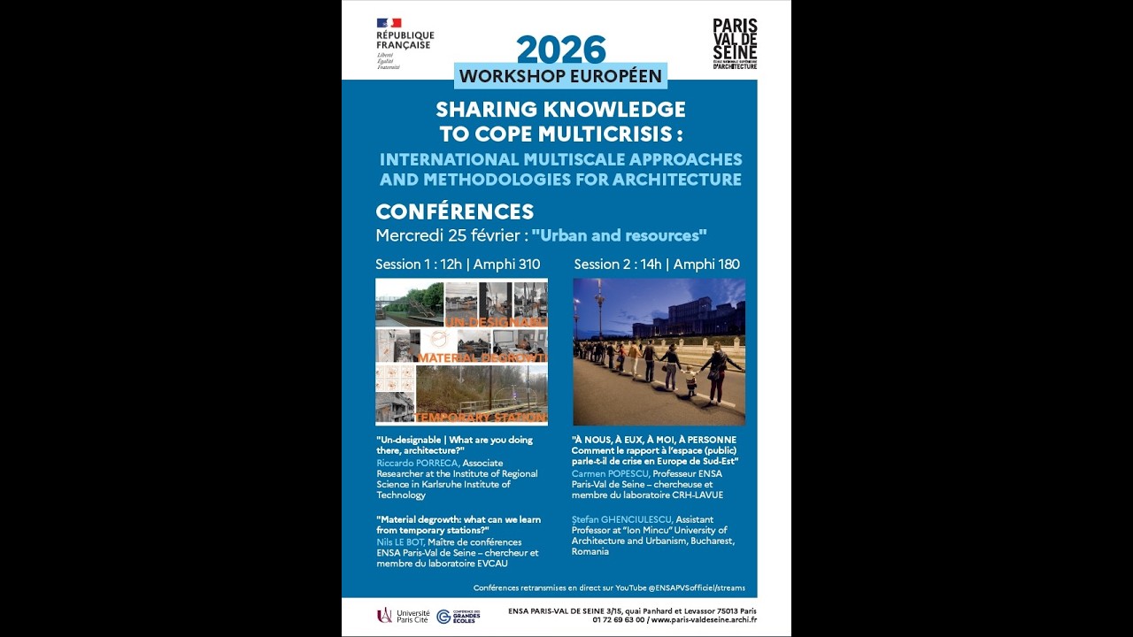 WORKSHOP EUROPÉEN 2026 / SHARING KNOWLEDGE TO COPE MULTICRISIS