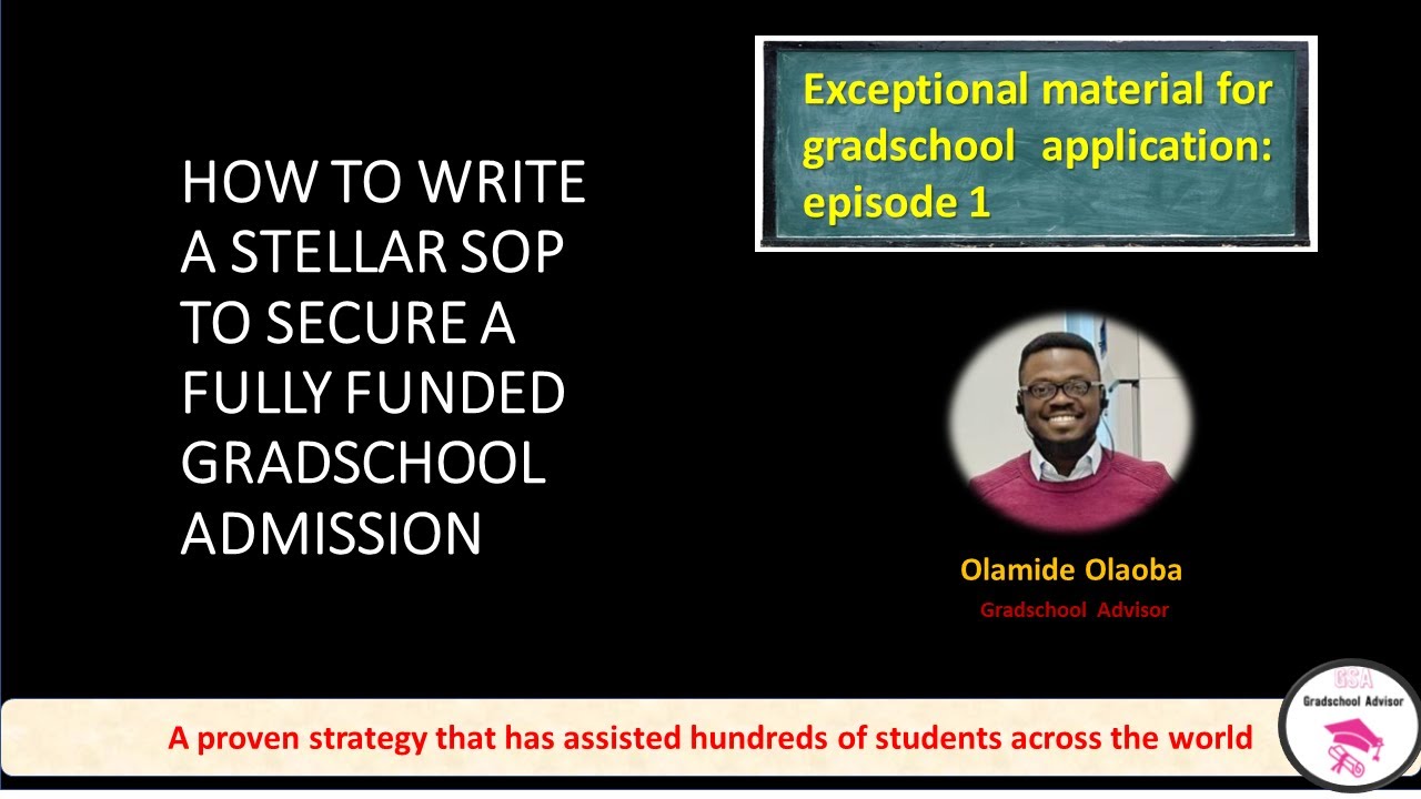 How to write a competitive statement of purpose for graduate school application