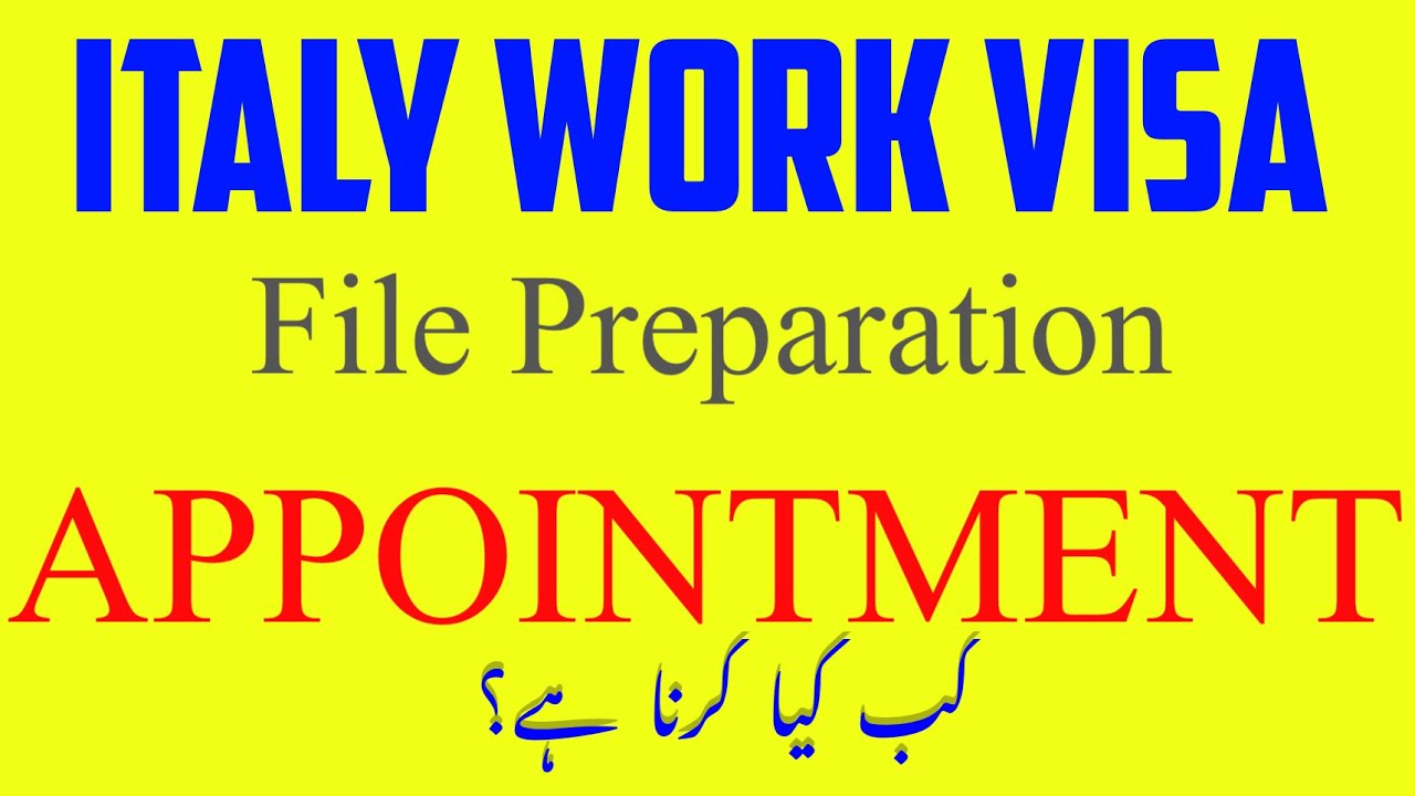 Work visa Appointment and Call for italy Intiana Centre | 03335591505 | how to get italy visa Appo