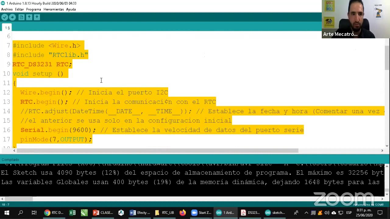 Reloj de Tiempo Real ds3231 Curso Arduino