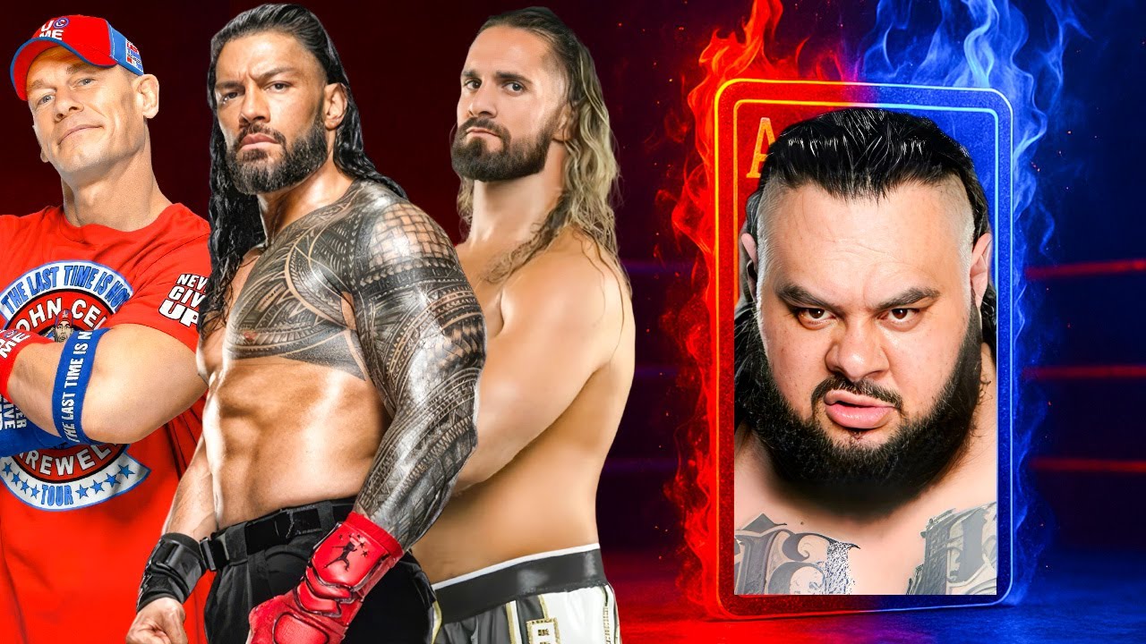 Roman Reigns John Cena & Seth Rollins Vs Bronson Reed WWE 2K25 #34