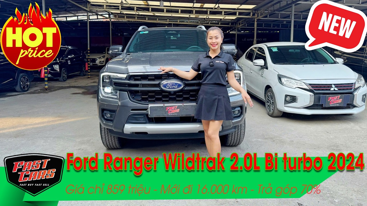 Bán tải siêu lướt 🔥 Ford Ranger Wildtrak 2.0 bi turbo 2 cầu 2024, đi 16.000 km. Xe 1 chủ, góp 70%