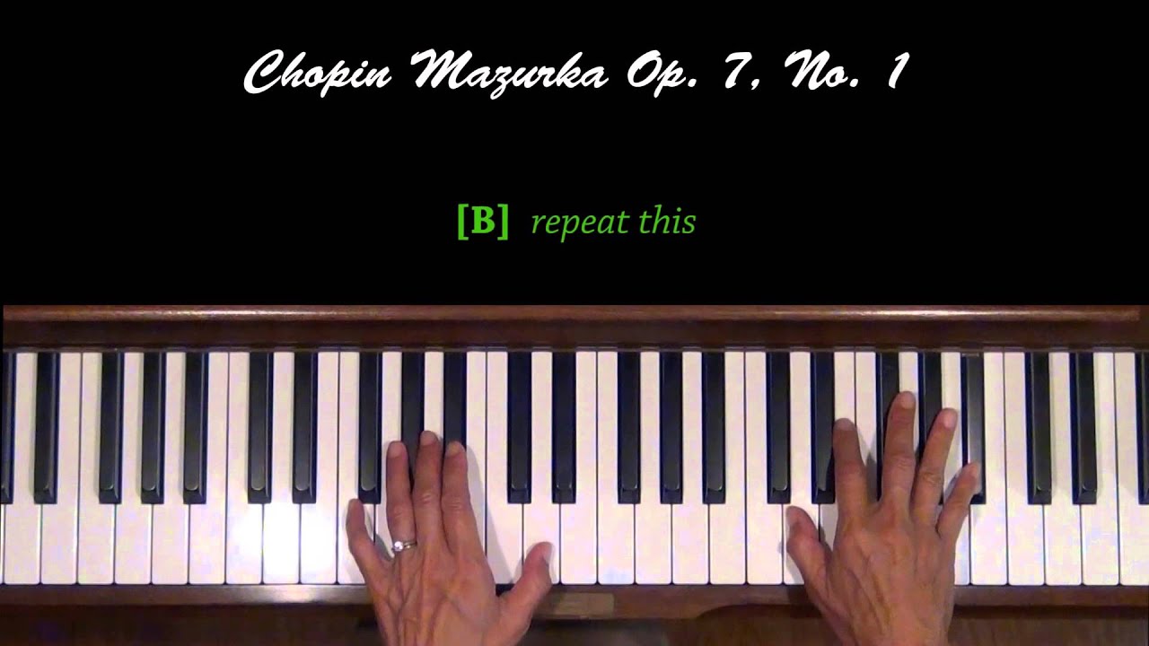 Chopin Mazurka Op. 7, No. 1 Piano Tutorial SLOW
