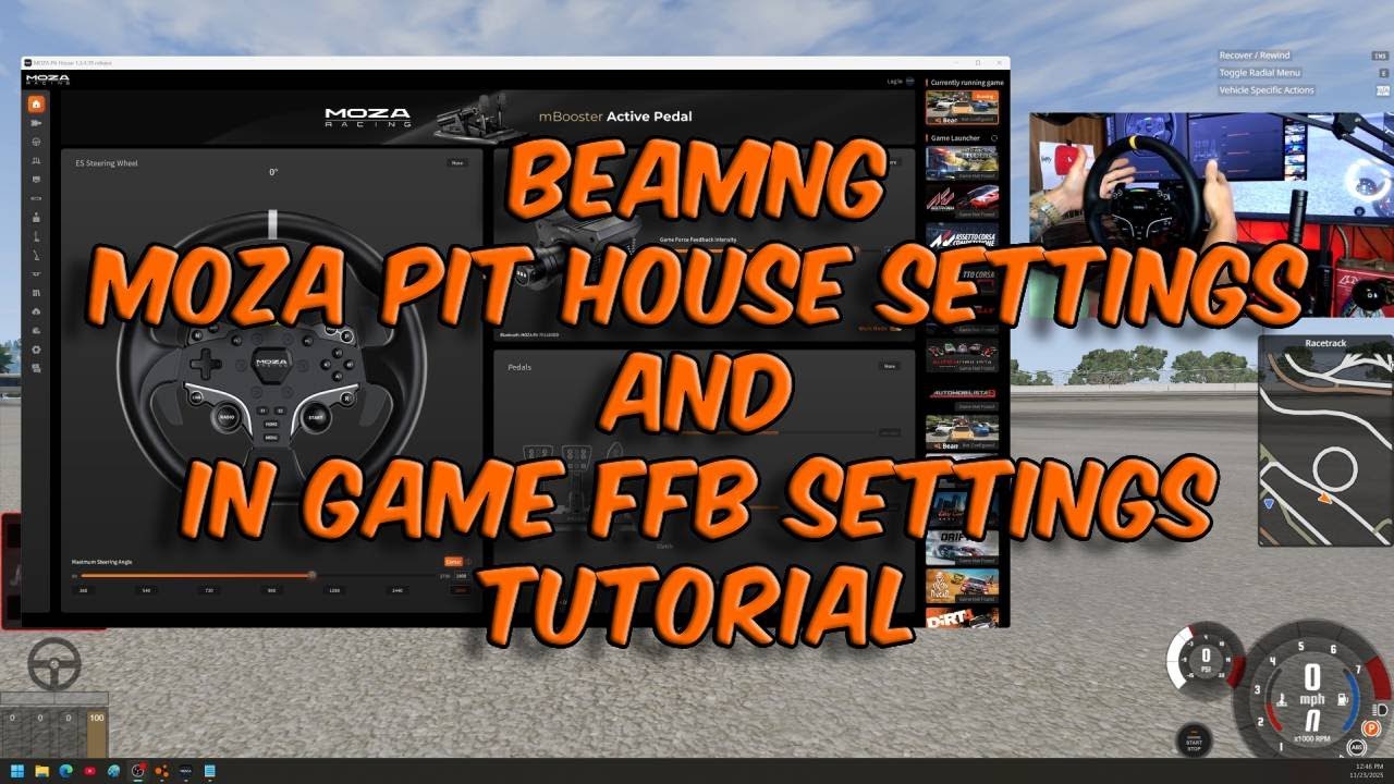 BeamNG MOZA Pit House Settings and In Game FFB Settings Tutorial